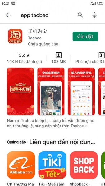 Cách tìm kiếm bằng hình ảnh trên Taobao bằng điện thoại