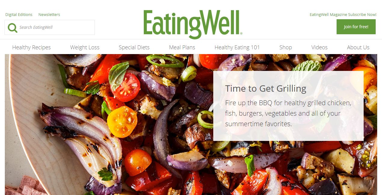 Website sức khỏe ăn uống Eating Well
