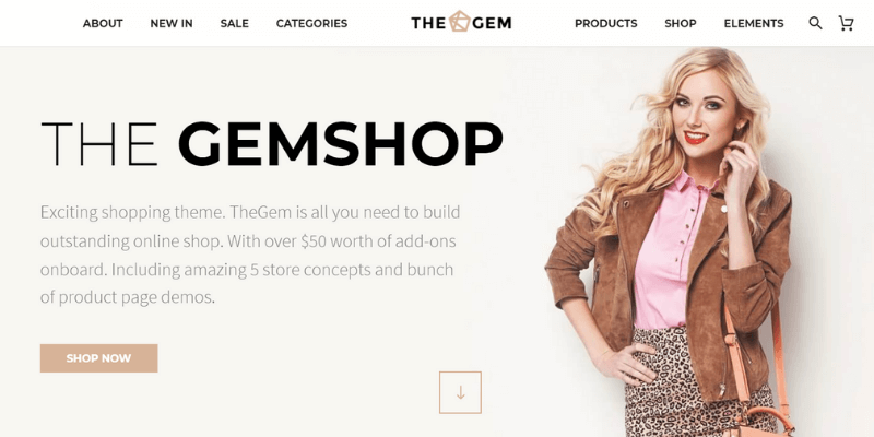 mẫu website the gem