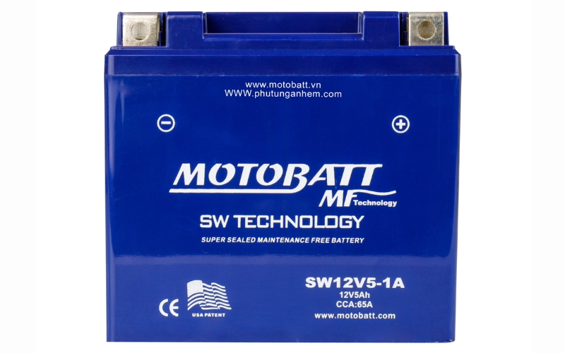 Bình ắc quy sh Motobatt SW12V5-1A